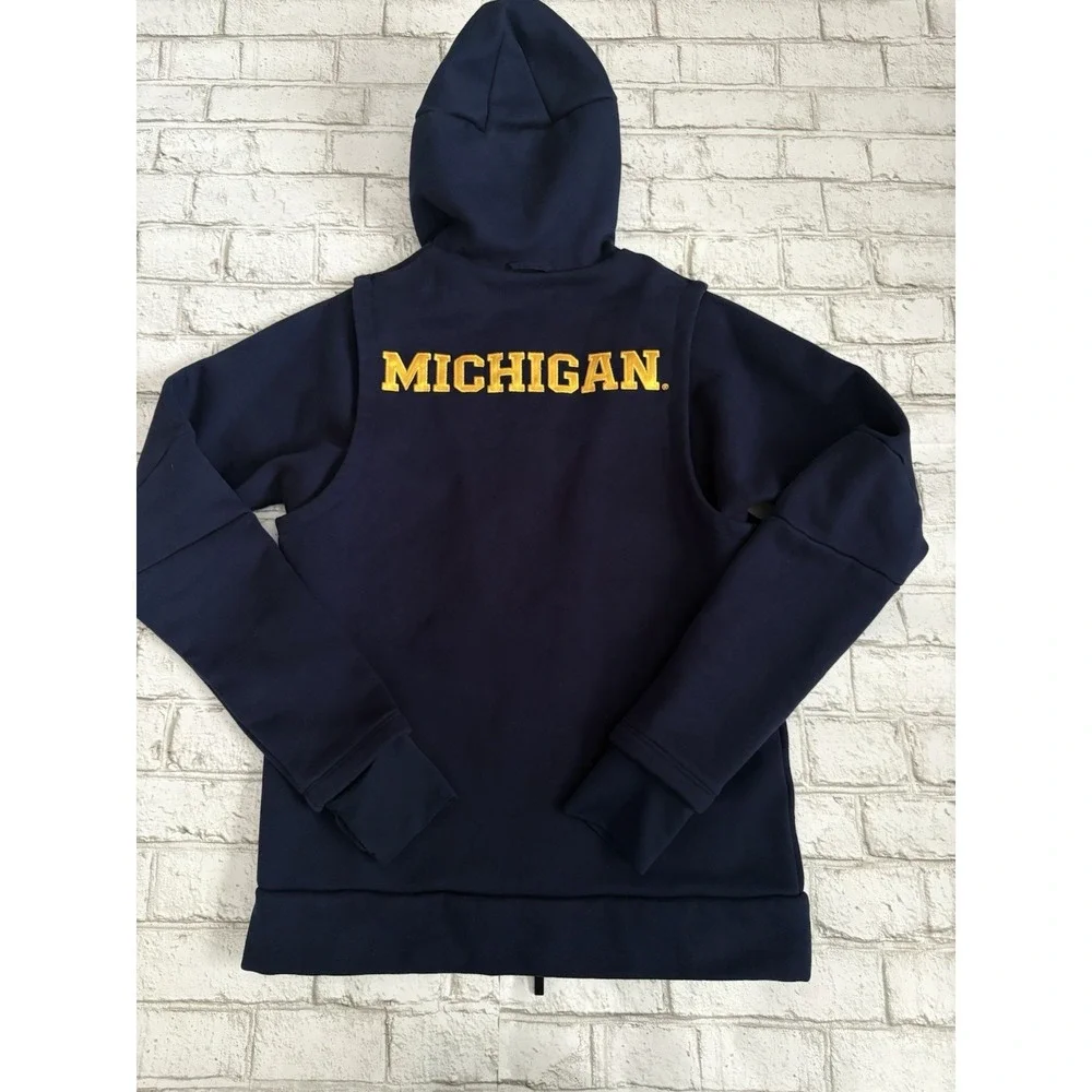 Jordan Hoodie Men Medium Blue 465 Icon‎ Fleece Michigan Wolverines Tech Full Zip